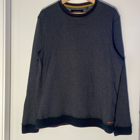 Ted Baker Black and Purple Textured Sweater